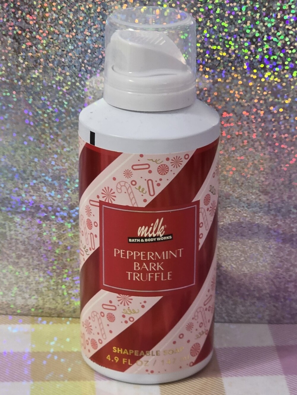 Bath Body Works Milk Bar Peppermint Bark Truffle Shapeable Soap NEW RARE